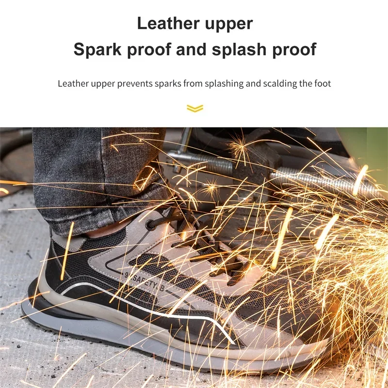 Zapatos de seguridad con punta de acero para hombres y mujeres, zapatillas de trabajo ligeras, zapatos de trabajo a prueba de pinchazos, botas de