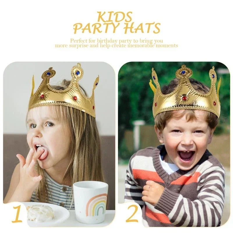 1PC Happy Birthday Crown Tiara for Queen & King, Birthday Party Hat Decoration Props for Kids & Adults - view 6