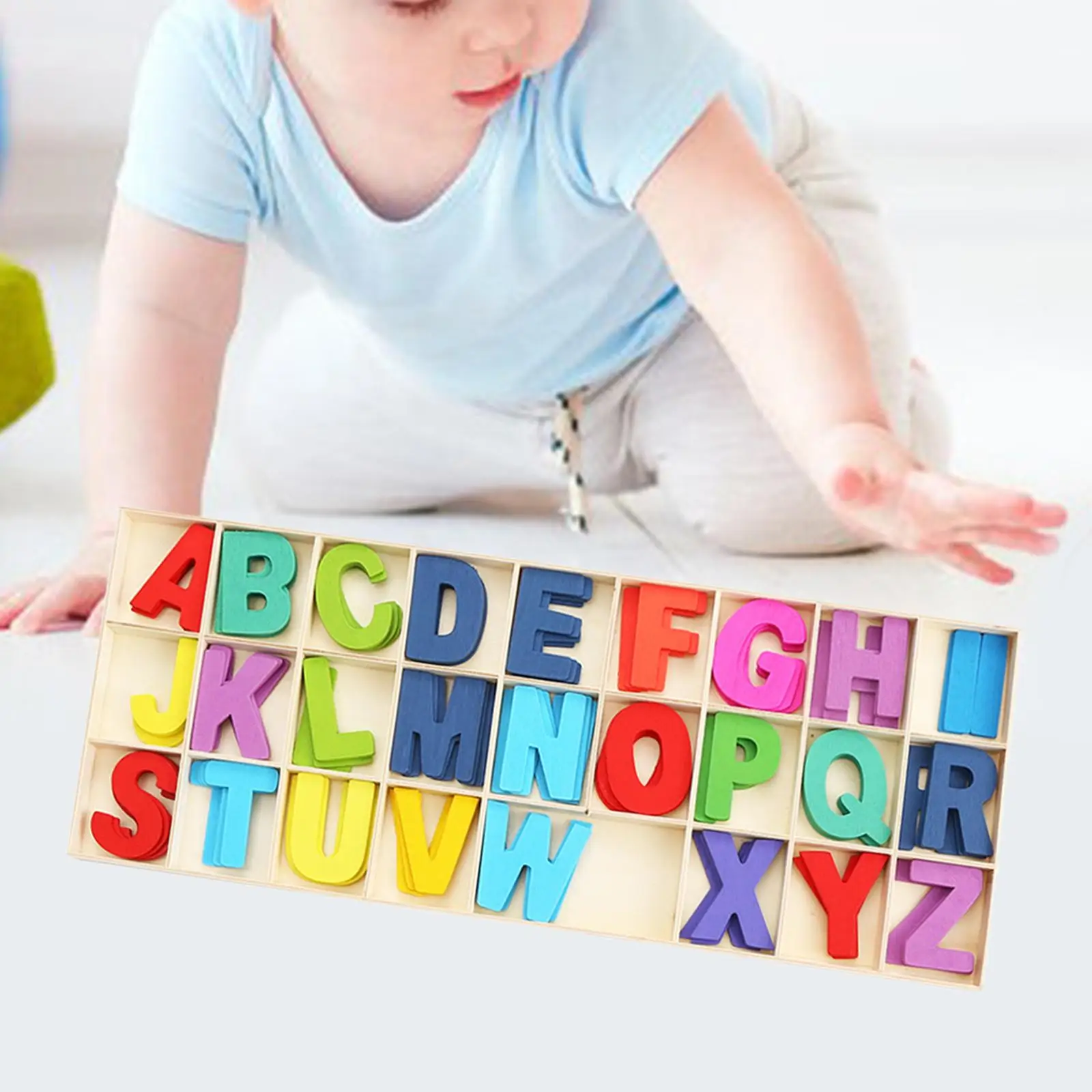 104 Pieces Wooden Letters, with Storage Tray Craft Letters for Learning Wall