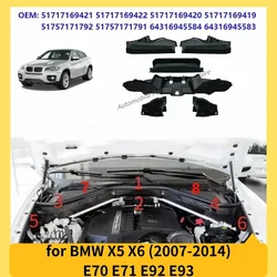 for 2007-2014 E70 E71 E92 E93 BMW X5 X6 LCI Hyb Engine Upper Compartment Partition Panel 51717169419 51717169420 64316945584