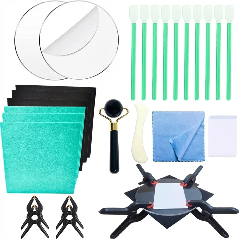 

Набор для выравнивания карт из 28 предметов: портативный комплект для чистки карт с прозрачными акриловыми кругами