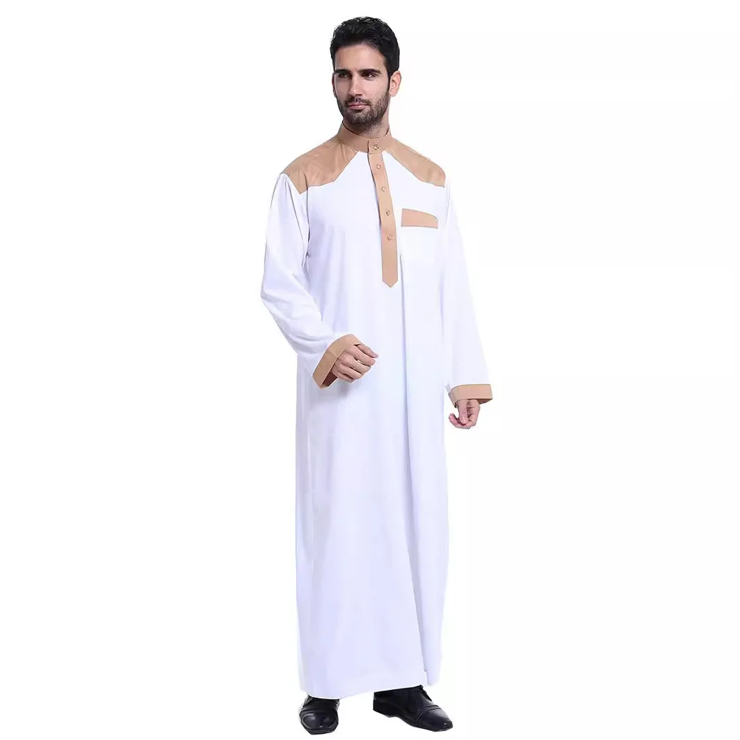 Muslim Men Thobe Jubba Eid Ramadan Traditional Dishdasha Thoub Islam Abaya Dress Long Robe Thawb Dubai Saudi Clothes Middle East