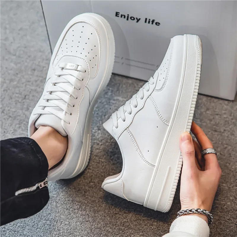 Men's Summer Breathable Casual Shoes Black Air Force Sports One Black Kitchen Trendy Shoes Rubber Outsole Comfortable Men's Snea