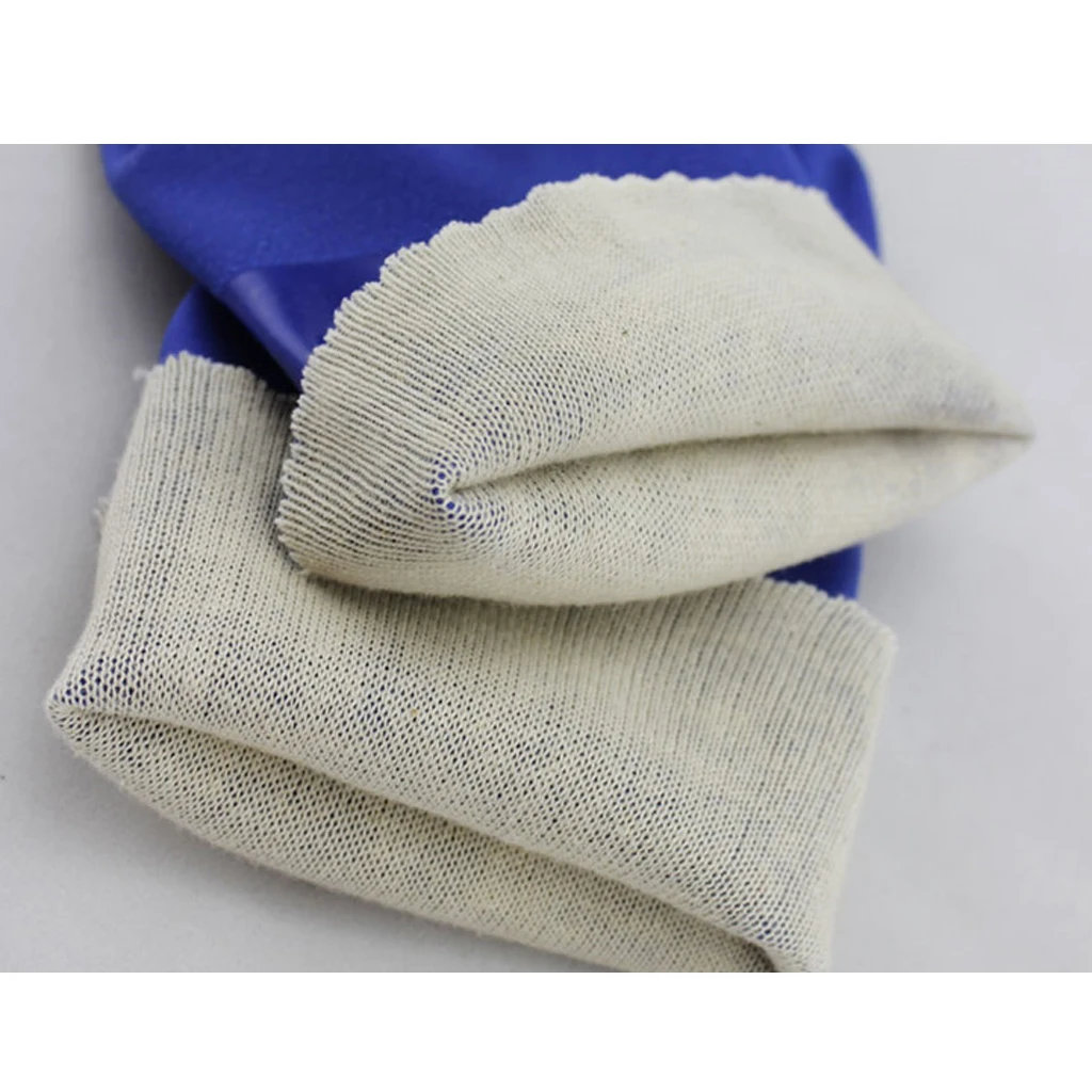 Oil Resistant Gauntlet Hand Protection Heavy Duty Non-slip Gloves PVC Cotton Chemical Resistant for Maintenance Tasks