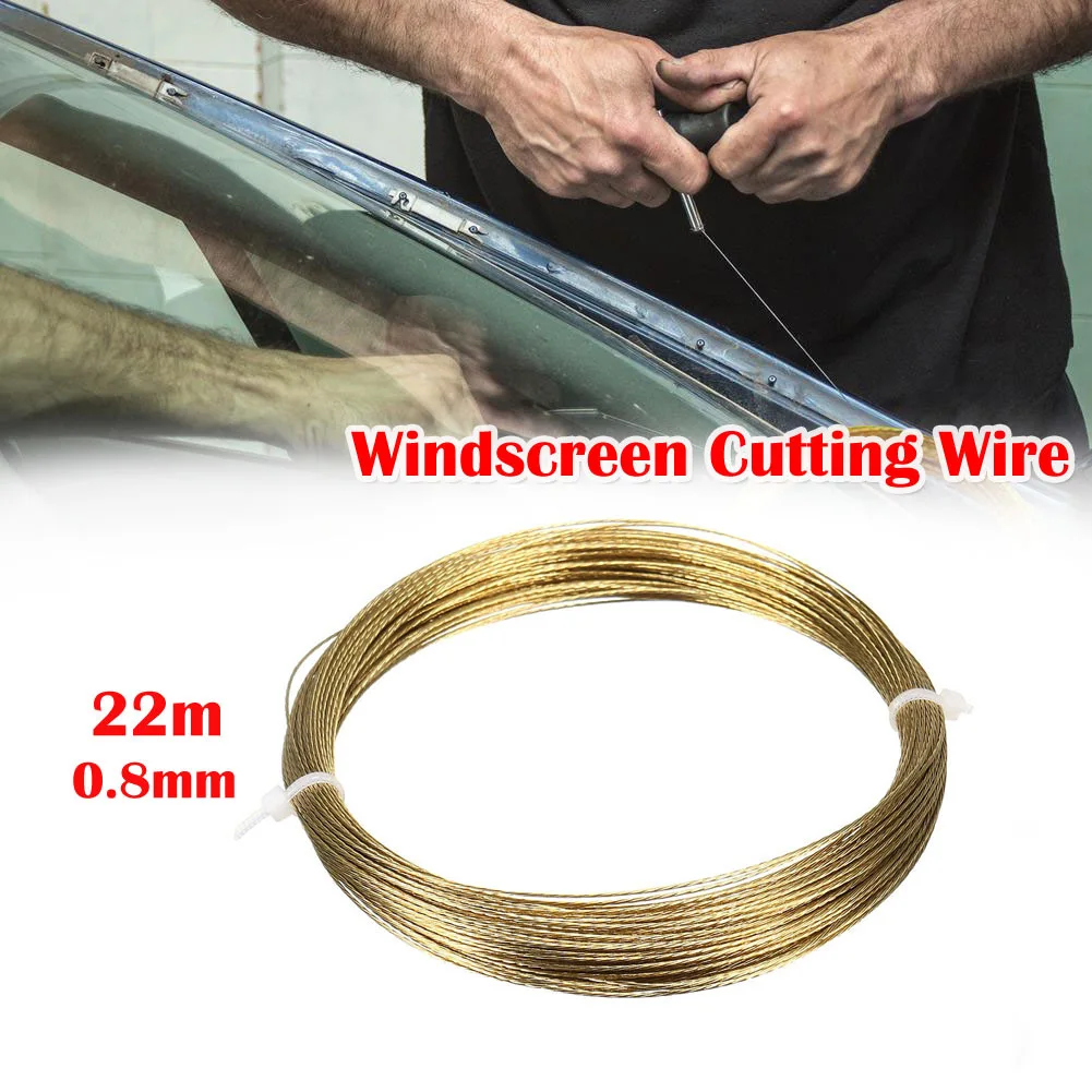 1 Roll 22m 0.8mm Windshield Cutting Braiding Line Car Windshield Steel Wire Rope Windshield Cut Line Glass Removal Tools