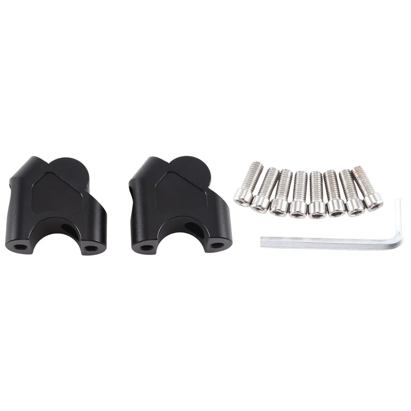 AU28-Motorcycle Handlebar Riser Drag Handle Bar Clamp Extend Adapter For Loncin VOGE 300AC 300DS 500R 500DS 500DSX Parts (Black)