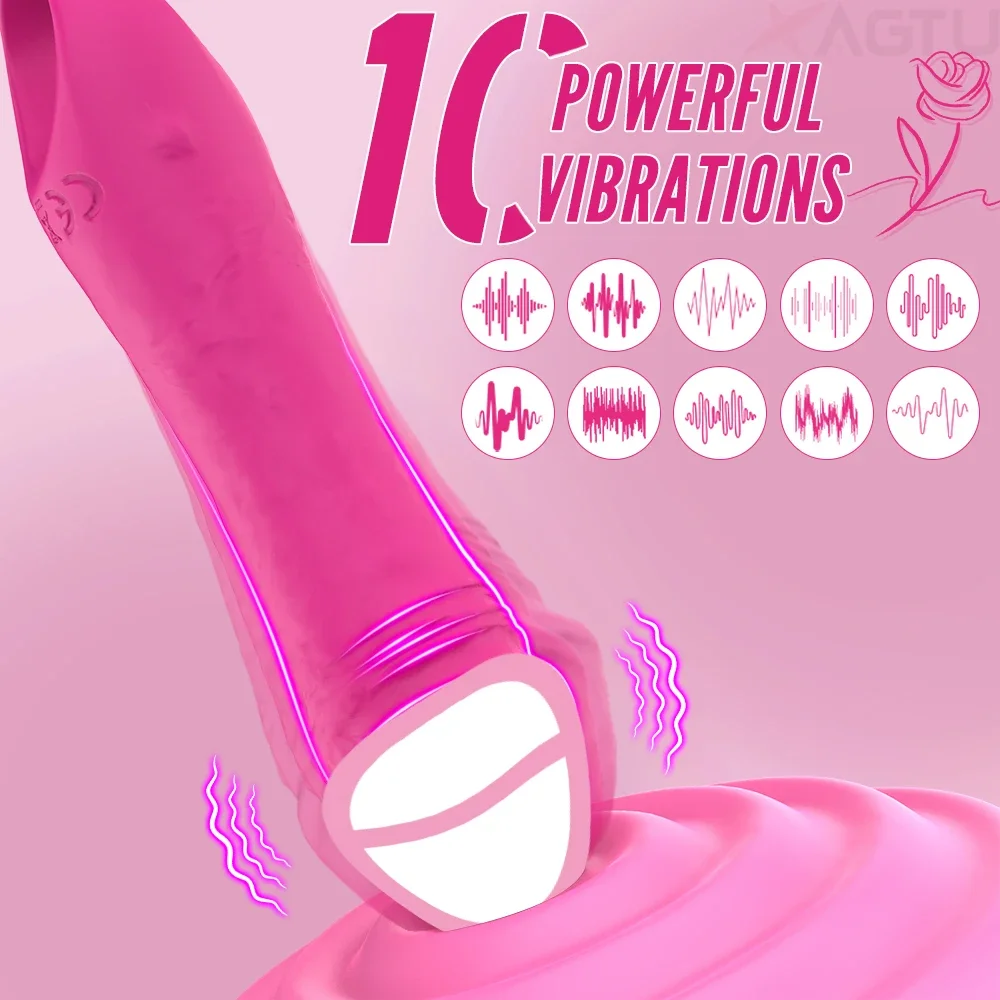 10 Modes Vibrator Soft Silicone Dildo Realistic Penis Strong Motor G-spot Clitoral Stimulator Female Masturbator Adult Sex Toys