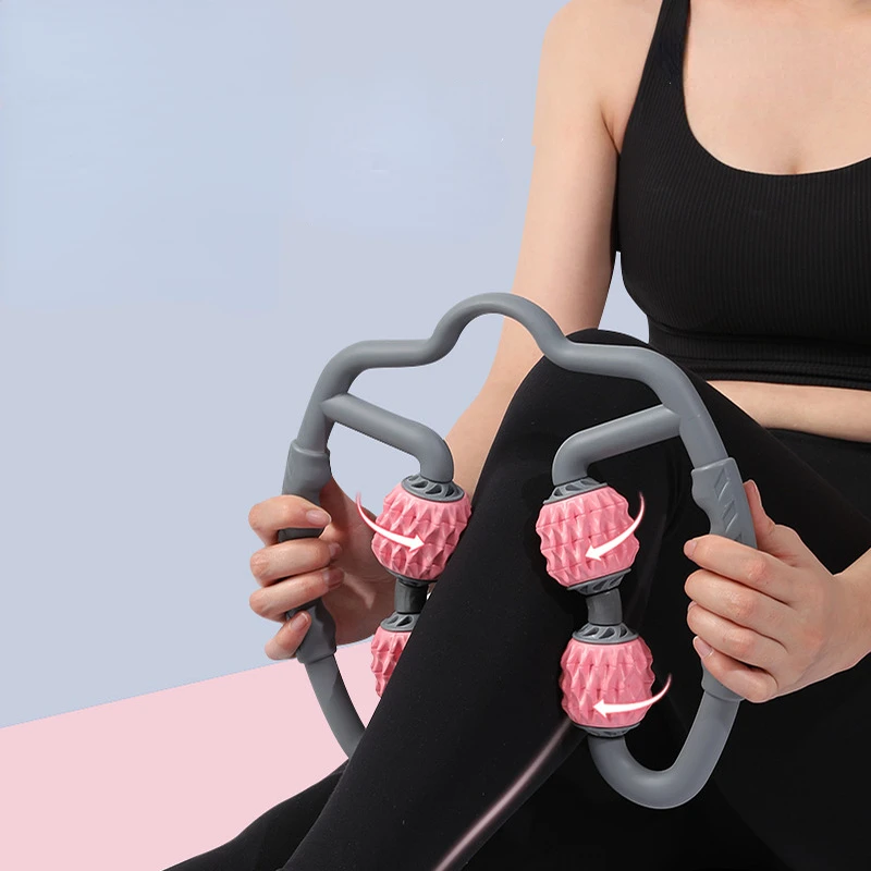 4 Wheel Yoga Massage Roller Fitness Circular Clamp Leg Trainer Ring Leg Muscle Trainer Muscle Relax Home Fitness Gym Equipments