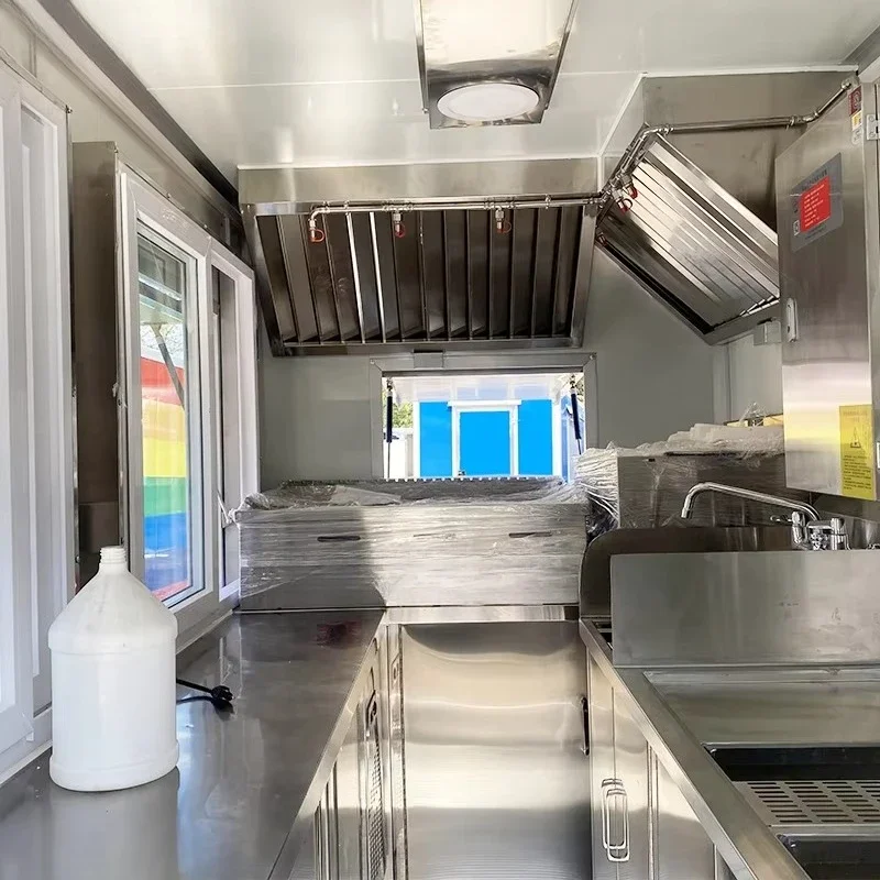ized Mobile Kitchen Food Van 2026 Enclosed Galvanized Steel Cargo Trailer Perfect for USA Australia Business Customized