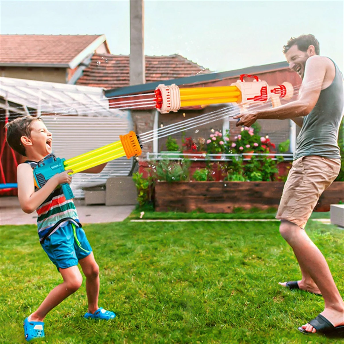 Juguete de agua para niños y adultos, juguete Manual extraíble de gran capacidad para piscina de agua para verano, natación, playa, lucha contra el agua, color rosa