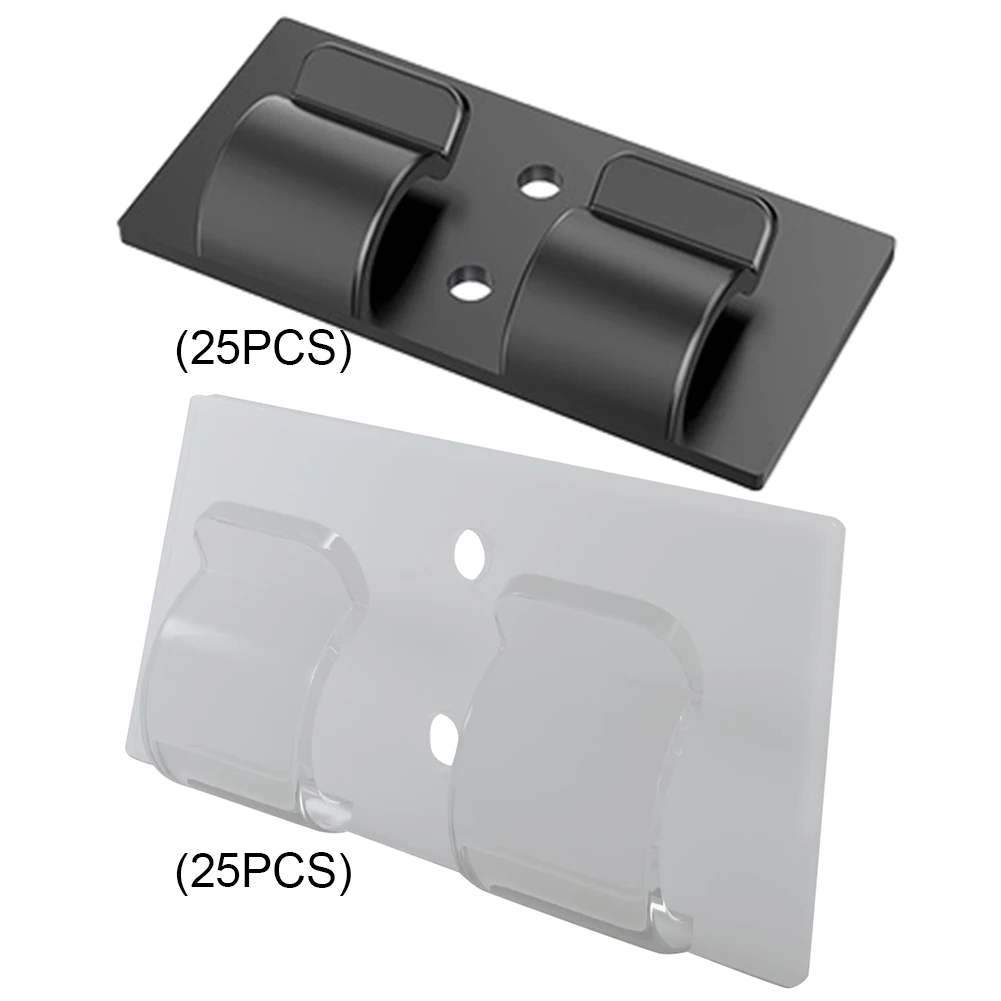 25 ganchos de luz resistentes dos pces com tiras adesivas impermeáveis fora dos suportes claros do cabo para pendurar a iluminação de natal