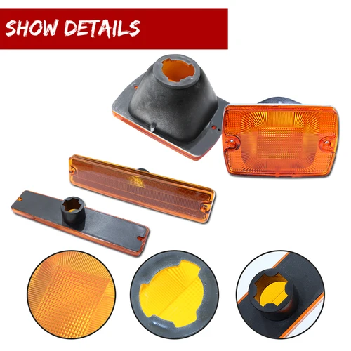 Imagen 2 del producto Para 1987-1995 Jeep Wrangler YJ carcasas de luz de señal de giro de parachoques delantero de coche y carcasas de luz de marcador lateral delantero sin bombilla/enchufe