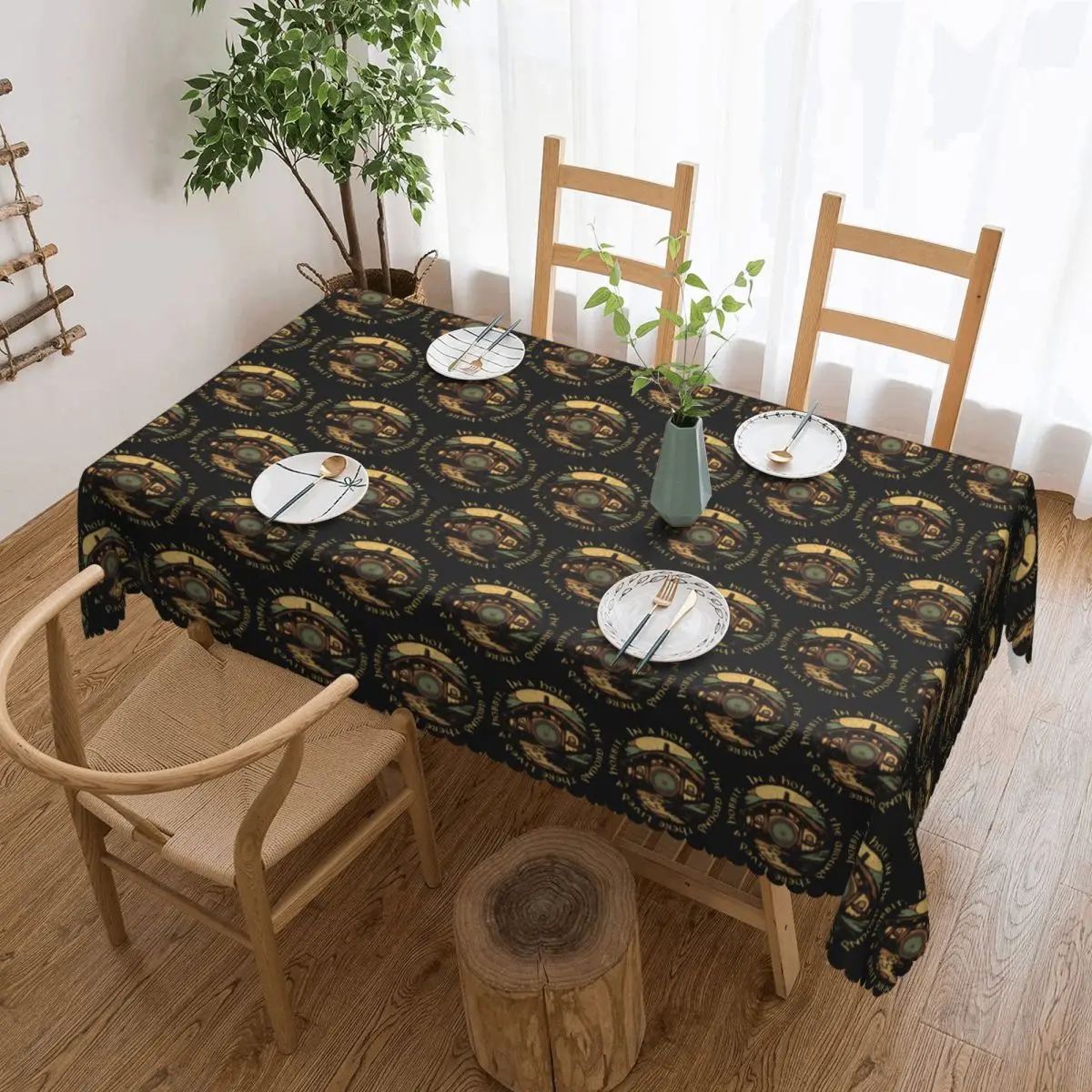 In A Hole In The Ground There Lived A Hobbit Tablecloth Restaurant Kitchen Rectangular Tablecloth Tablecloth Dining Table Cover
