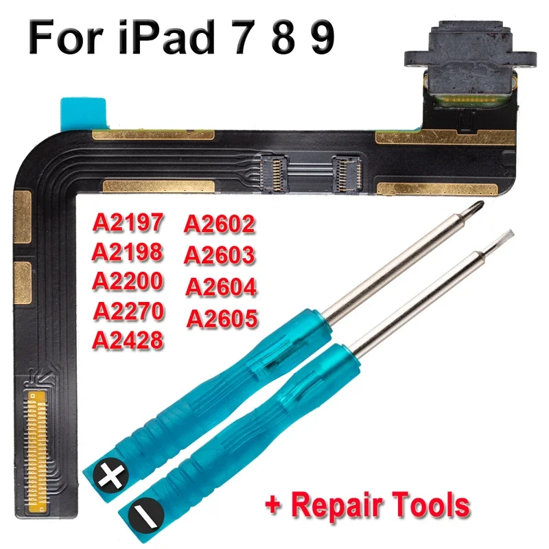 

1PCs new charger dock jack socket connector data flex cable for iPad 7 8 9 10.2 2019 2020 2021 USB charging port repair part