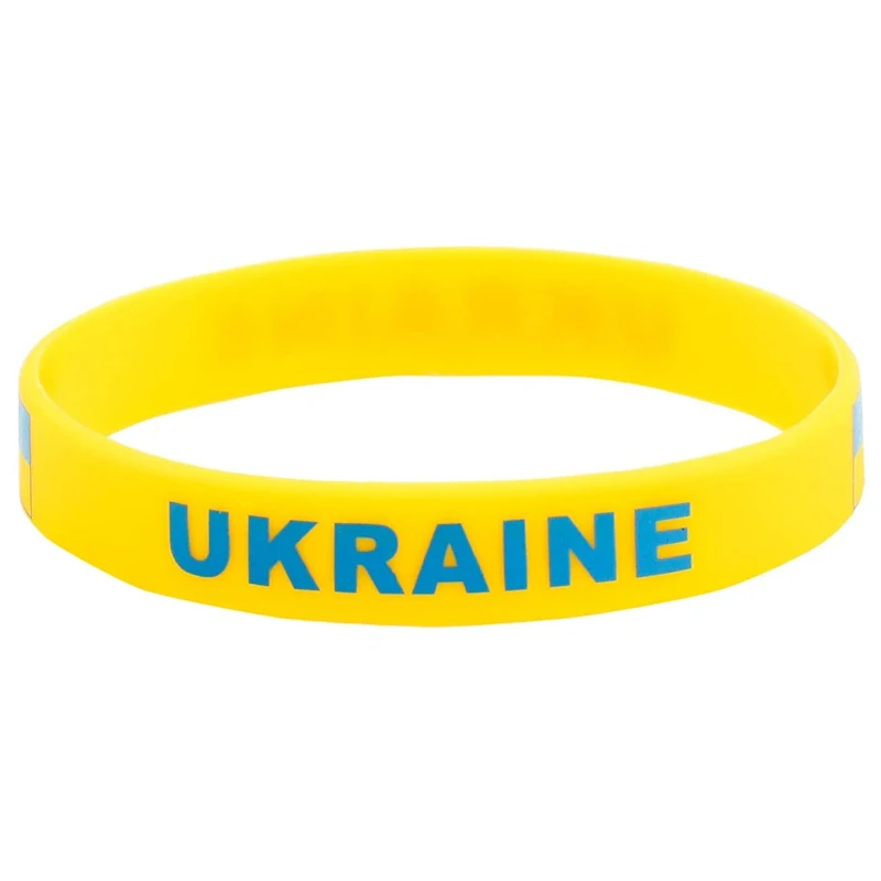 Ukraine Country Flags Wristband Bracelets Sport Elastic Silicone Bracelets Bangles Unisex Jewelry Accessories Wholesale Gifts