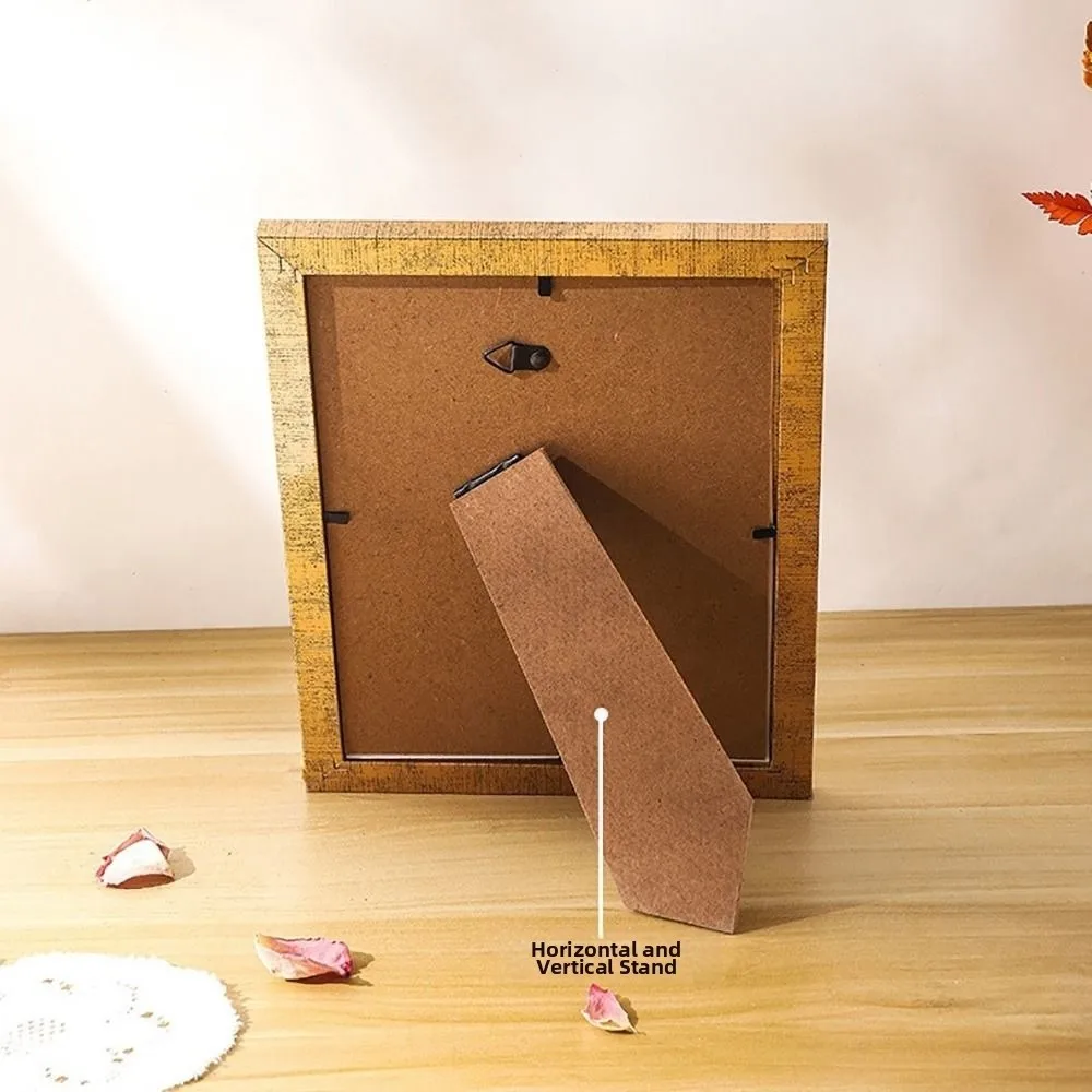 Creative Multi-sizes Photo Frame Wood Silver Gold Photo Stand Desktop Ornament Accessories Jigsaw Frame Home Decoration