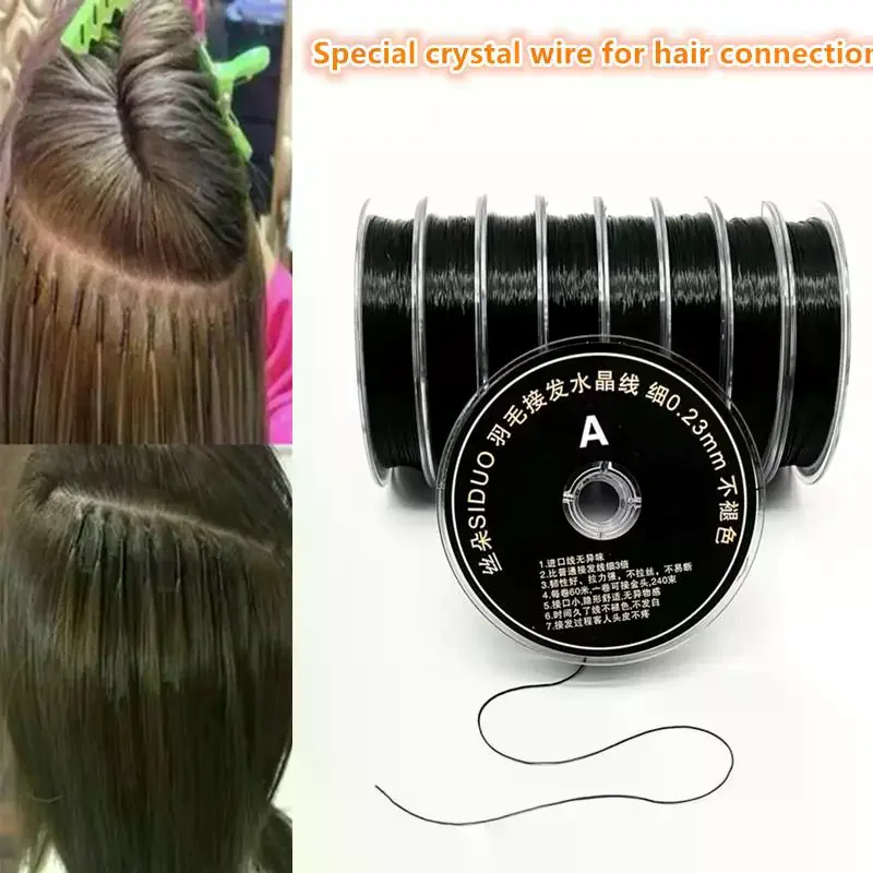 1 Roll 60M Salon Crystal Elastic String Hair Weave Sew Decoration Thread For Hair Thread Making Weaving Wig Hair Extensions