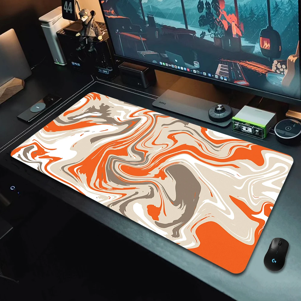 Imagem -02 - Bonito Grande Jogo Mouse Pad Xxl Computador Gamer Teclado Esteira do Rato Estratos Líquido Estender Mousepad para Almofadas de Mesa de Computador 900x400 mm