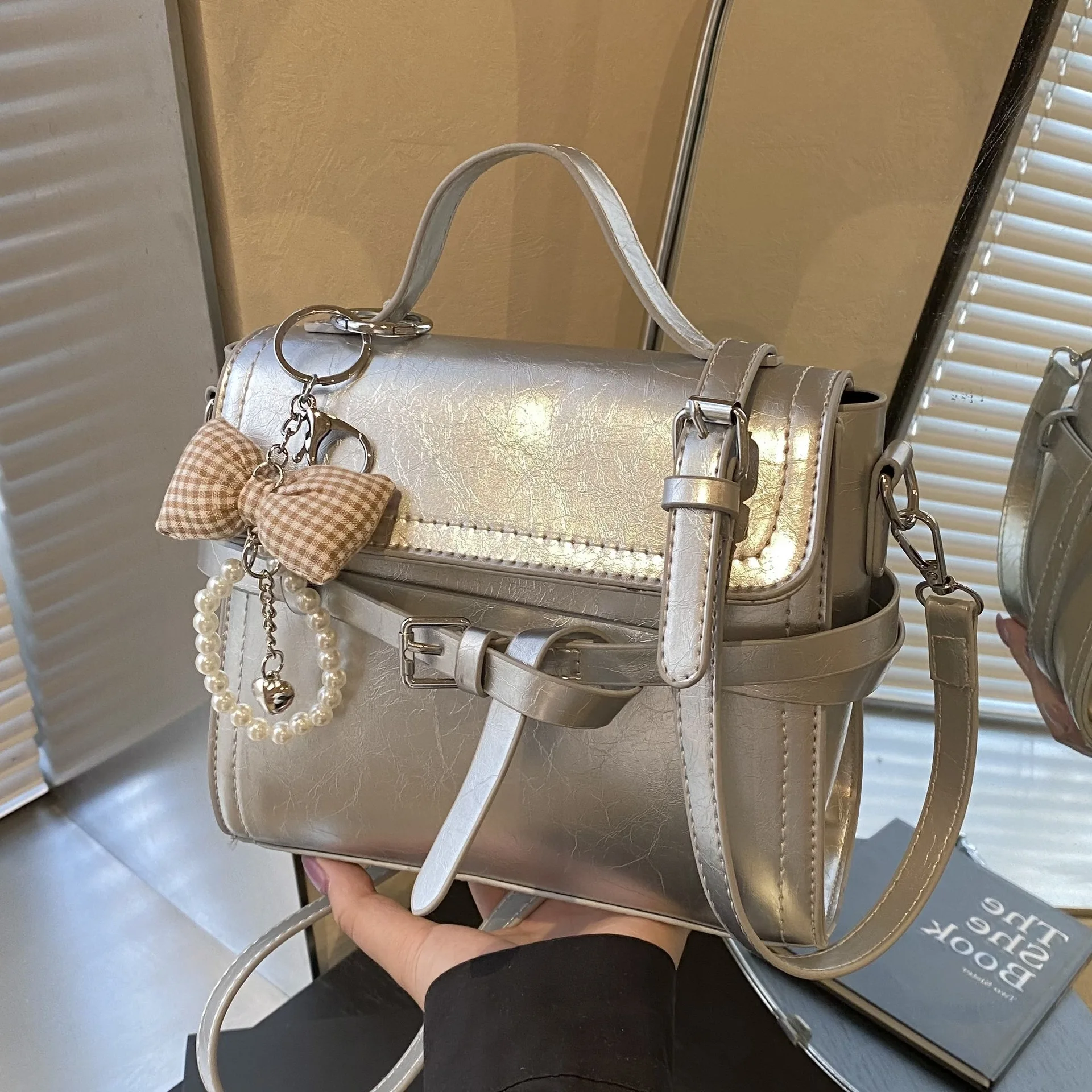 

2025 Spring Women Small Square Bag, Luxury Commute Shoulder Crossbody Purse