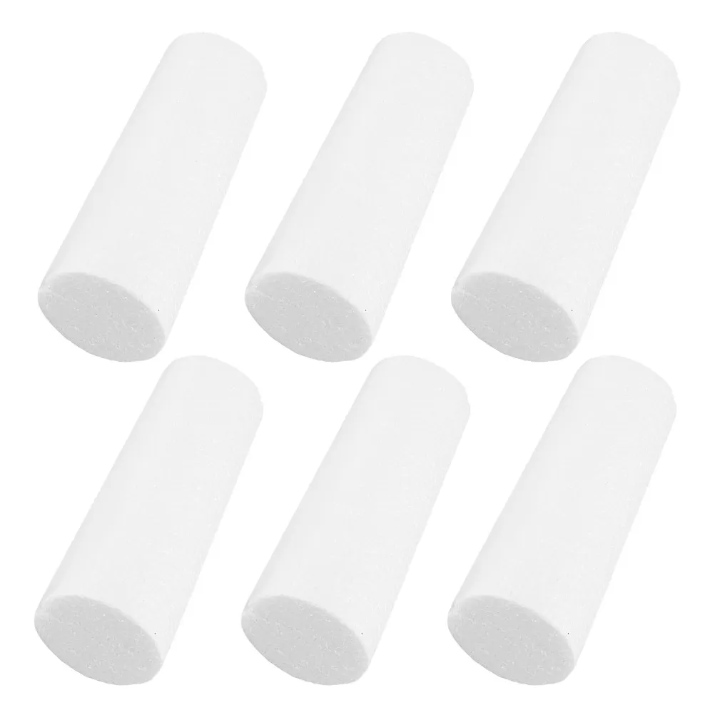6Pcs Foam Cylinder Solid Smooth Surface Foam Tubes 30x7cm Lightweight Sturdy for Early Education Crafts Painting DIY Geometry