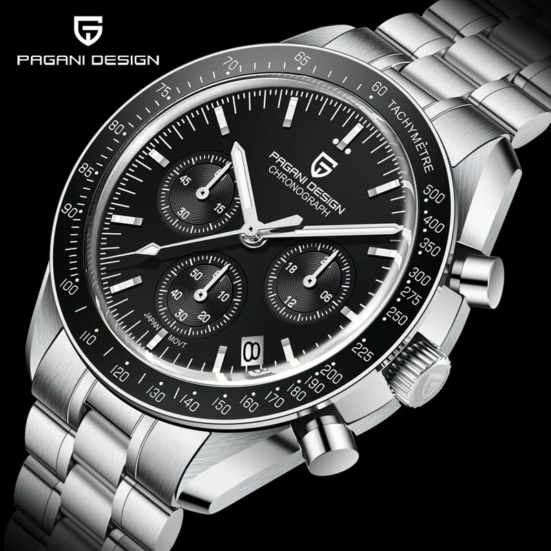 NEW PAGANI DESIGN Mens Watches Top Luxury Quartz Watch For Men Fashion Speed Chronograph AR Sapphire Mirror Waterproof PD-1701