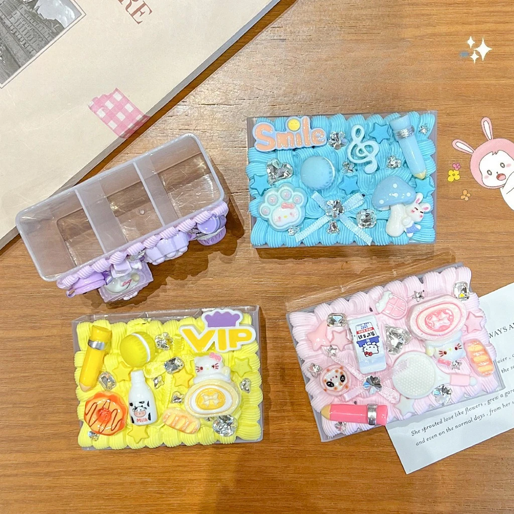 

Miniso мультфильм ручной работы DIY кремовый клей настенный ящик для хранения материал сумка детский креативный держатель для ручек