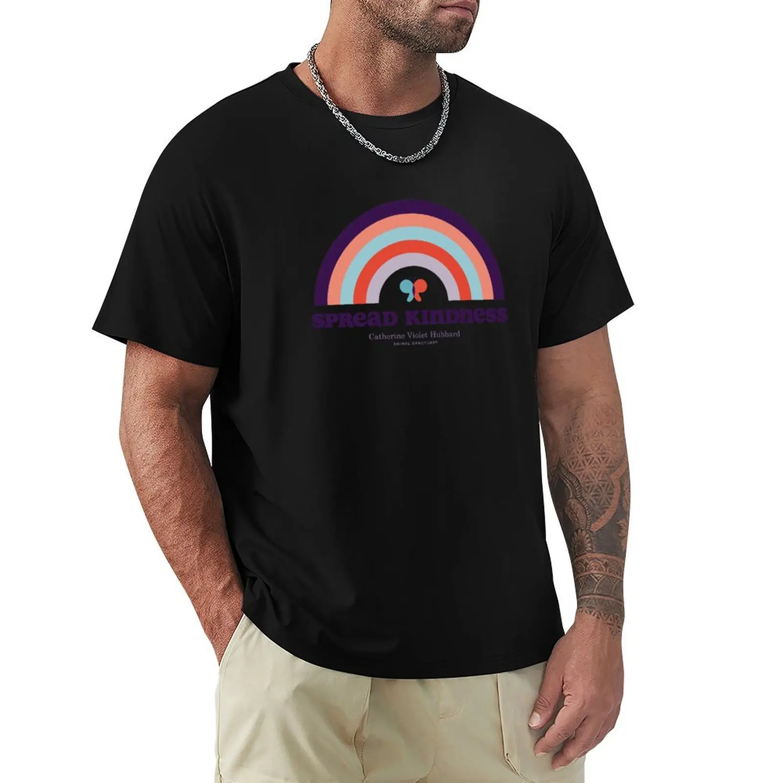 Spread Kindness Rainbow T-Shirt Work Short Sleeve Cotton Top