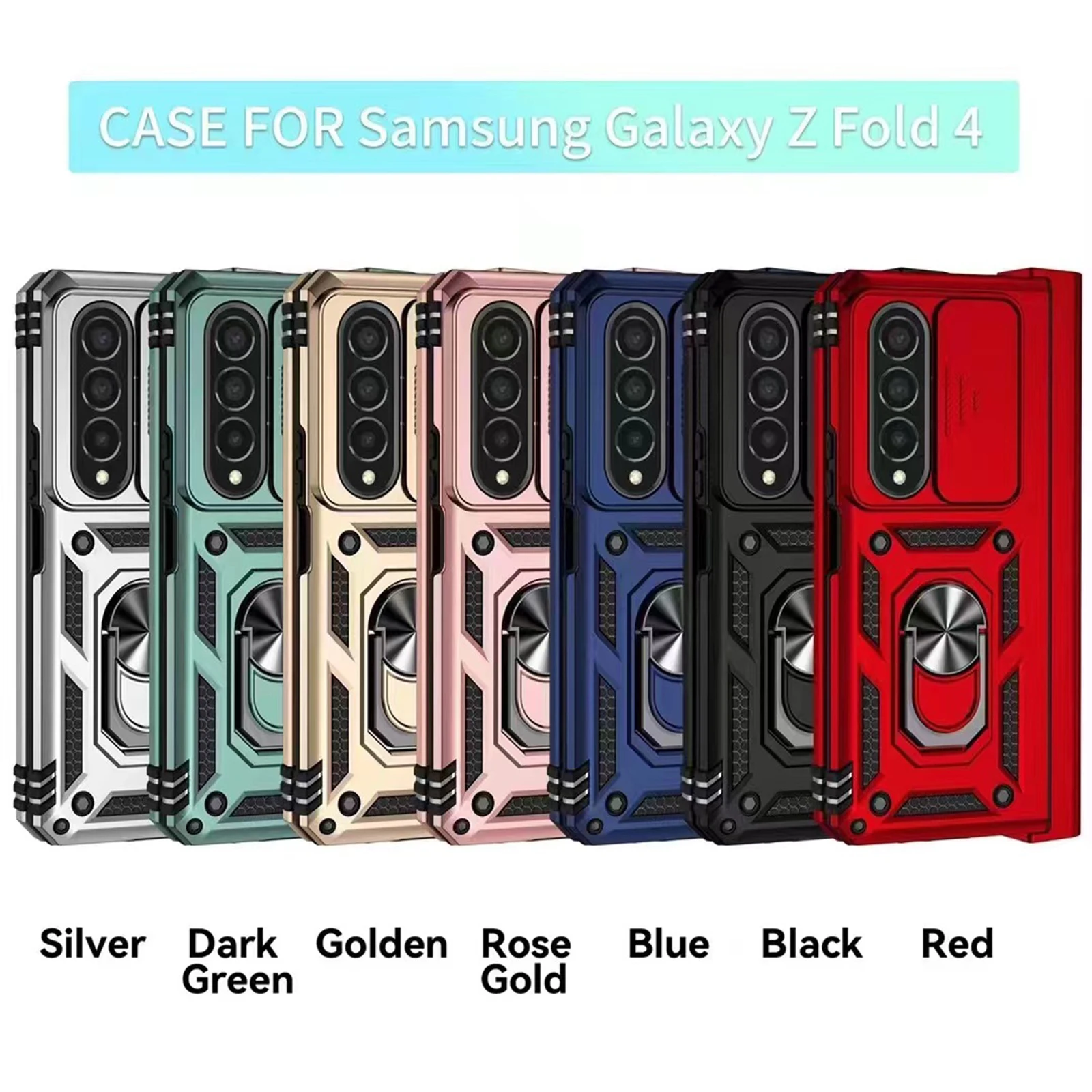 

Folding Case for Samsung Galaxy Z Fold 4 5G Armor Shockproof Case with Pen Slot & Holder Hard PC Phone Case Support Car Magnetic