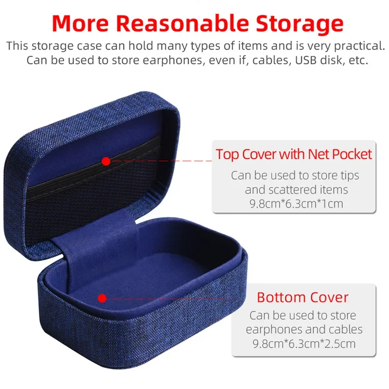 NiceHCK Estojo de lona de alta qualidade para fones de ouvido, caixa de armazenamento portátil, absorção de choque, bolsa para cabo de fone de ouvido, acessório para NX7 MK3/ST-10
