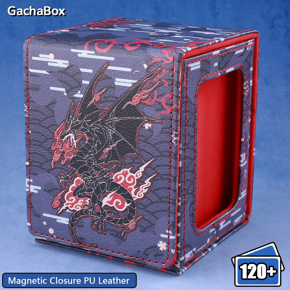 ​Infinite Potential TCG Card Case, Red Eyes Black Dragon Theme, 120+ Large Capacity Storage Deck Box for PTCG, YGO, TCGMTG Cards