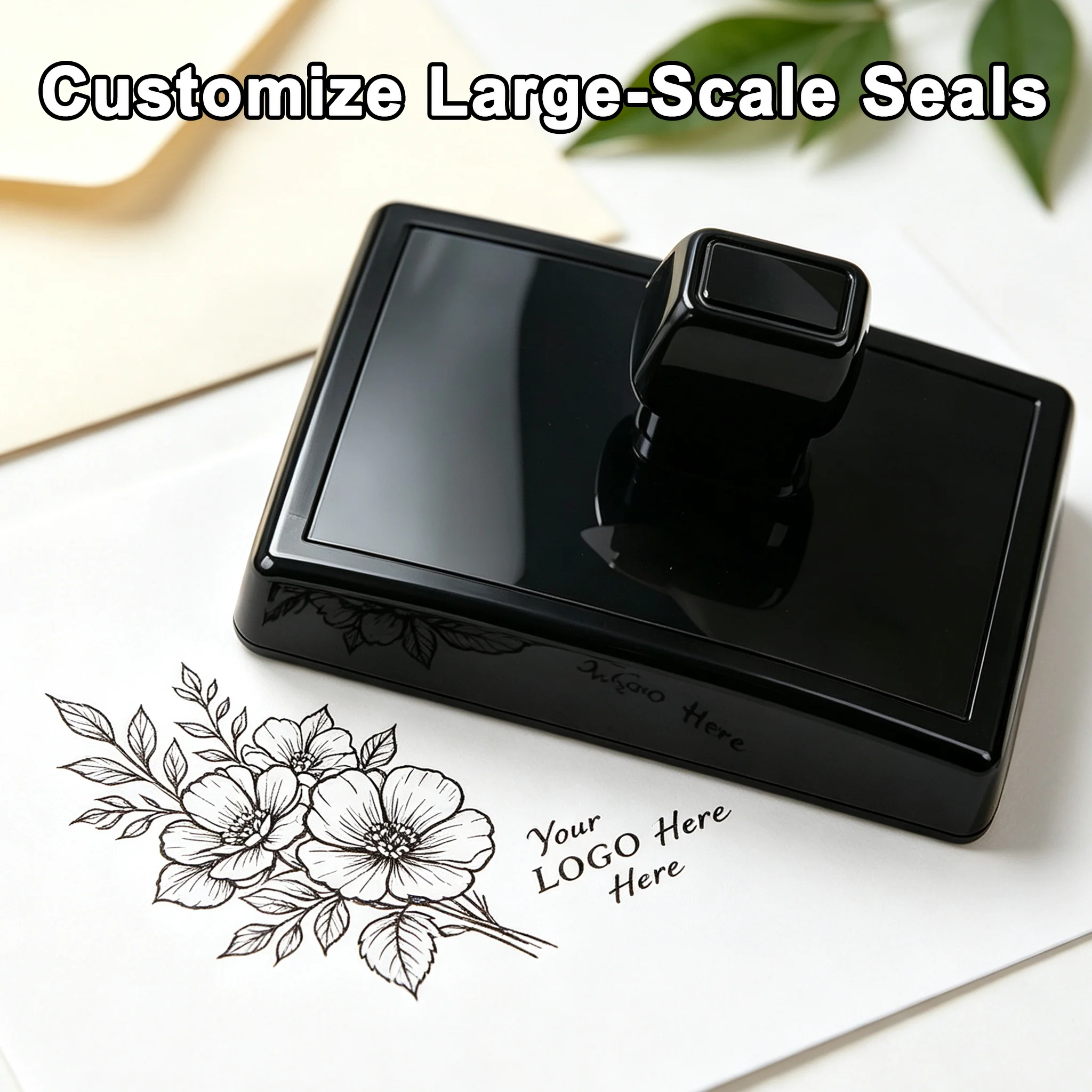 Custom Self‑Inking Rubber Stamper, Logo & Text Personalized for Office Document Stamping,  Household Package Marking