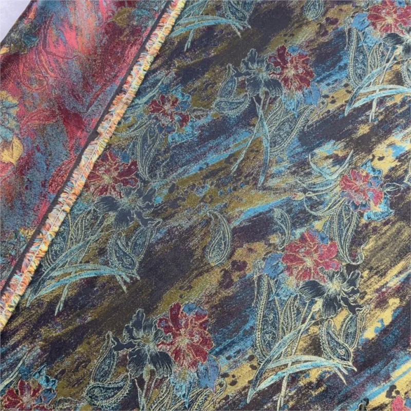 Imitation acetic acid-style Chinese jacquard gold thread ancient-style packaging clothing fabric