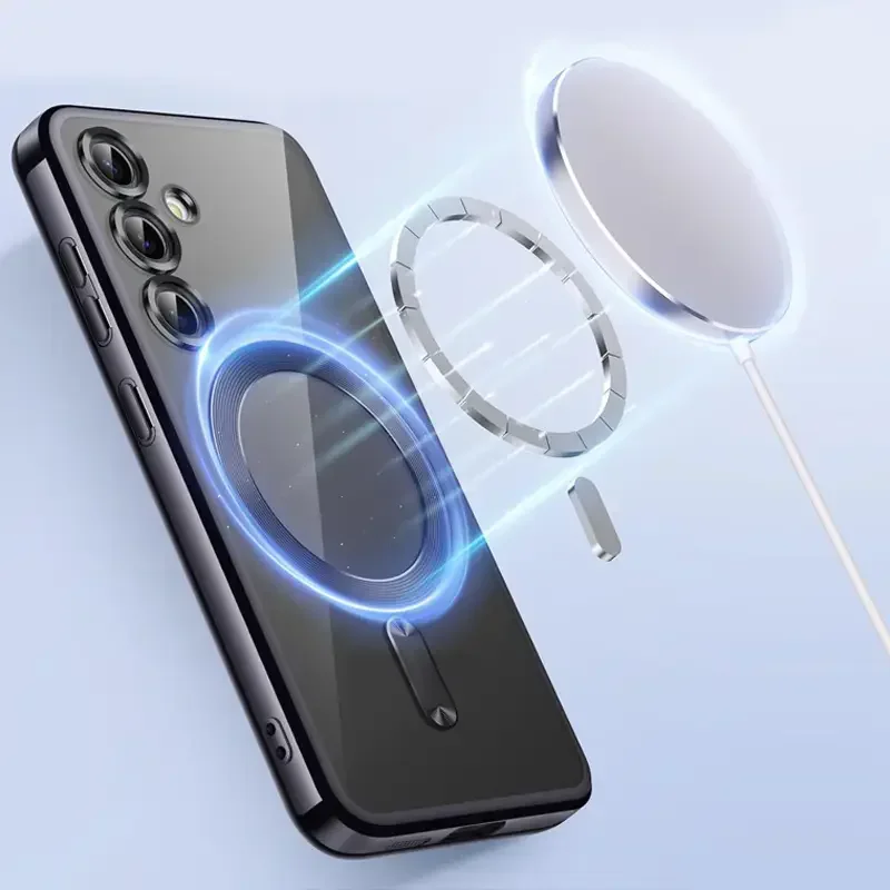 Transparent TPU Case For Samsung Galaxy S25 S24 S23 S22 S21 S20 Ultra Plus FE S24FE S24Ultra Note 20 10 For Magsafe Charge Cover