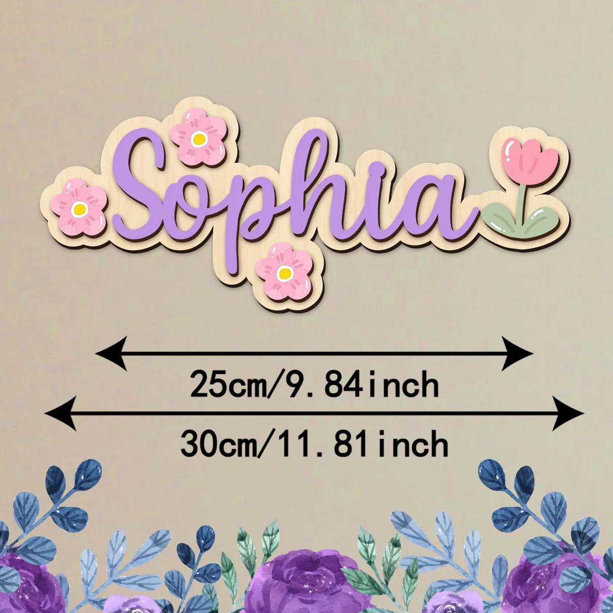 1pc wooden multi-color double-layer surname brand, customized name, personalized birthday and holiday gifts, birthday decoration view 5