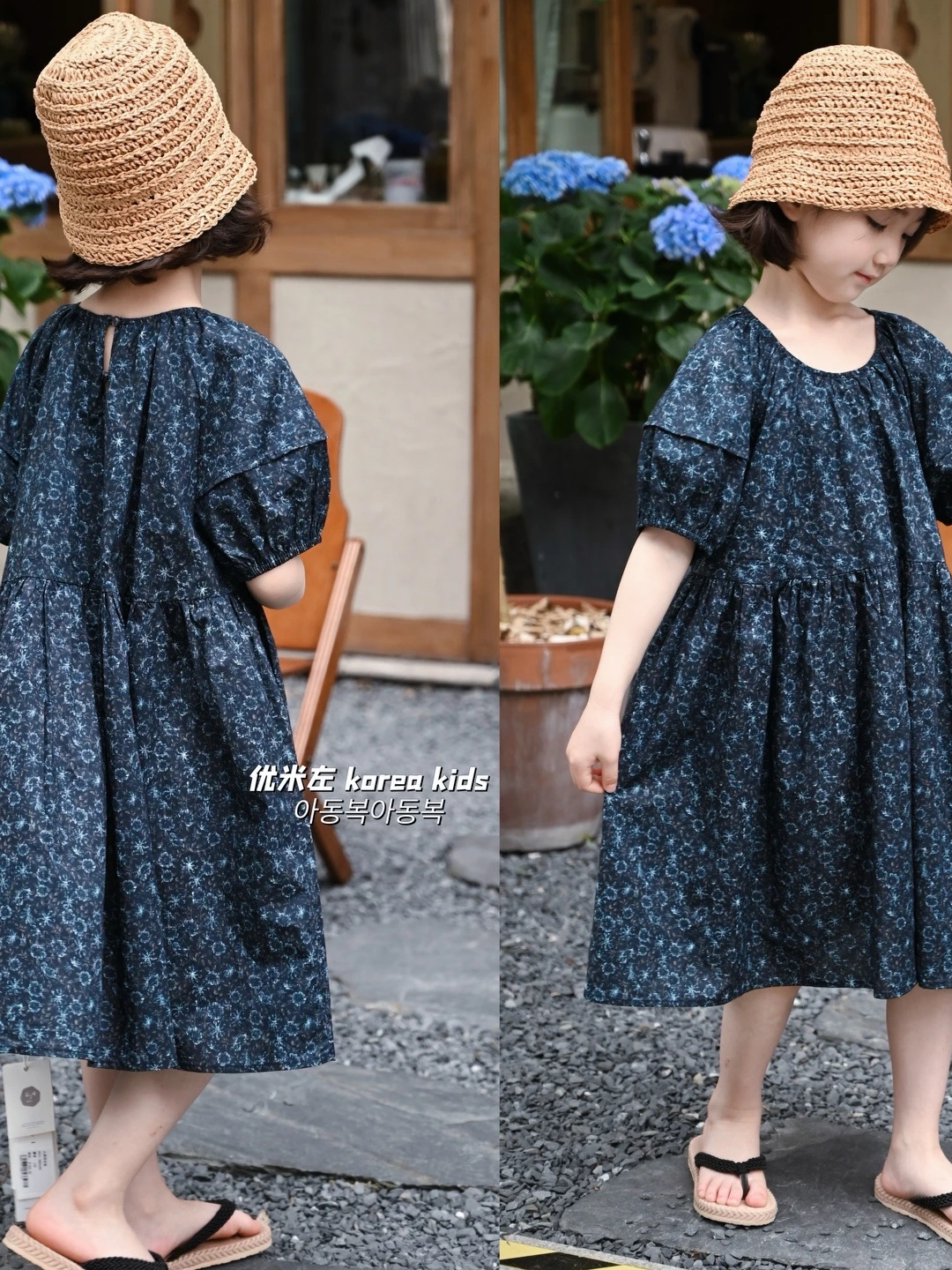 Baby Girl Dress High-end Children Dress Girls 2024 New Style Sweet Girl Bubble Sleeve Floral Dresses Summer Beach Dresses