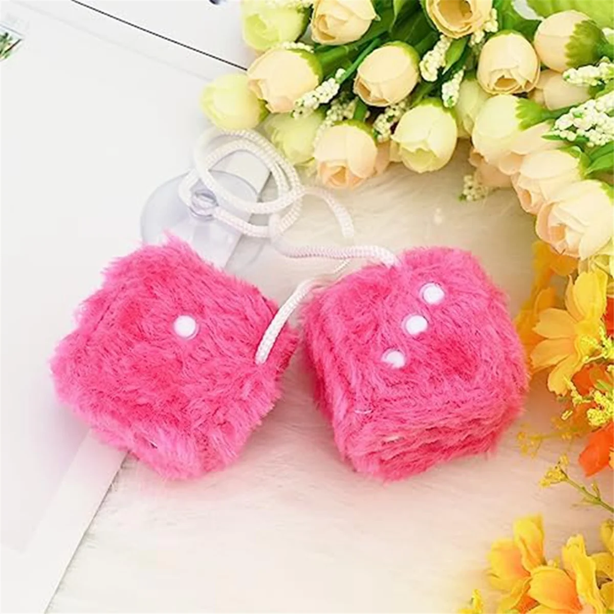 النرد معلق سيارة مع نقاط ، قلادة مرآة سيارة ، زخرفة داخلية ، ديكور أسود