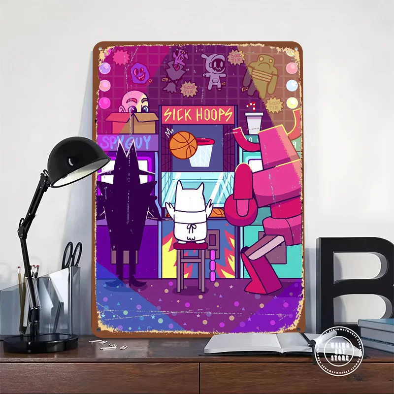 Arcade Game Pixel Art Poster Customized Vintage Metal Signs Wall Art Retro Tin Plaque for Room Decoration At Home Decor Items