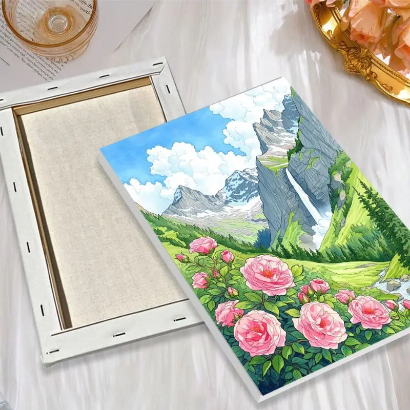 CHENISTORY Scenery Paint By Numbers Arts And Crafts Paint With Numbers Landscape Interior Frameless Acrylic On Canvas Paints