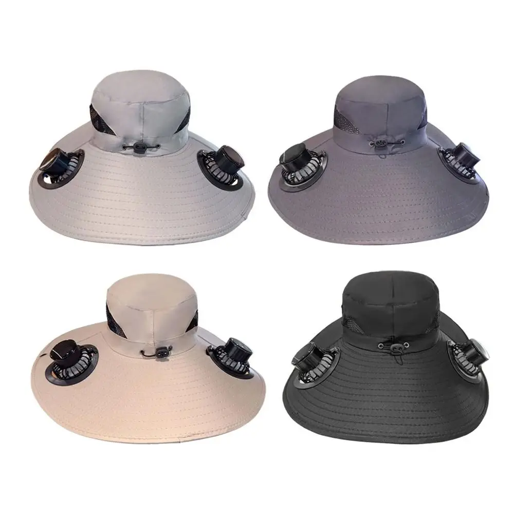 

Wide Brim Solar Fan Hat Lightweight Large Eave Rechargeable Sun Hat Breathable Design UV Resistant Fisherman Hat Fishing