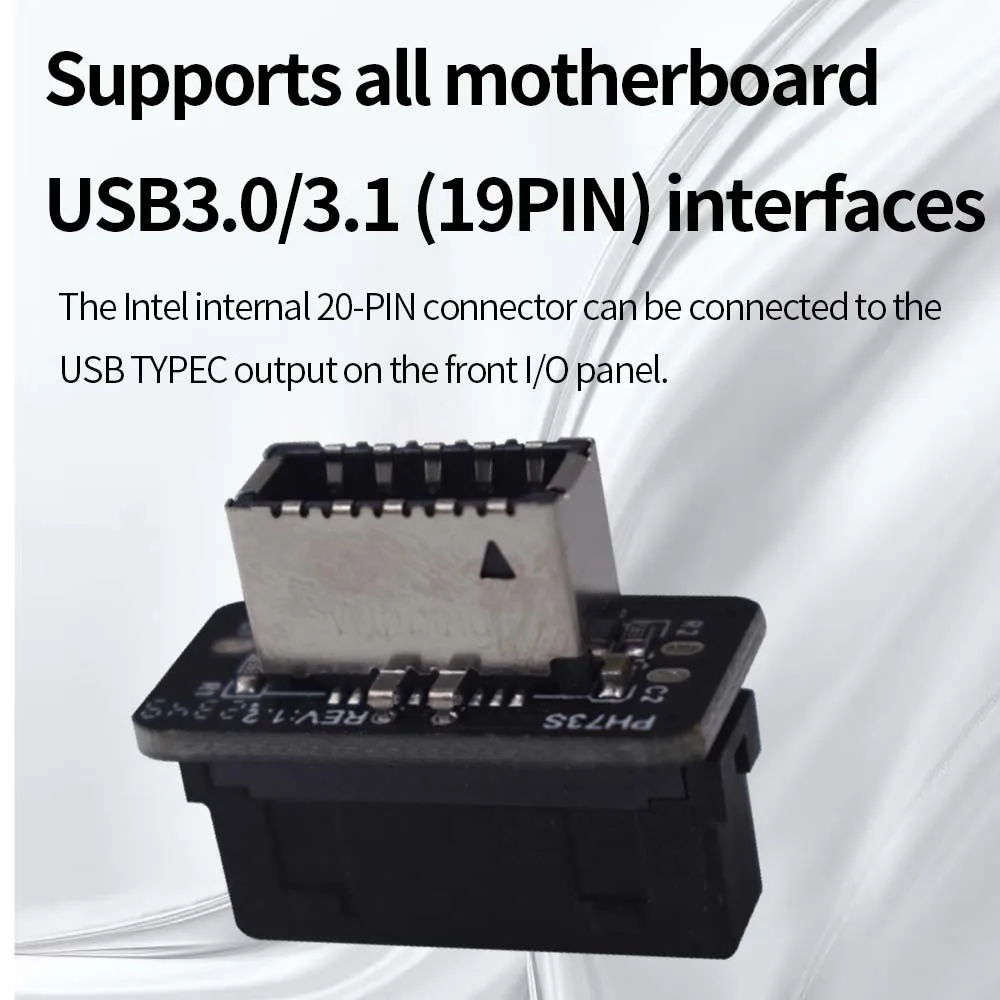 TISHRIC USB3.0 19Pin 20Pin To TYPE-E Adapter Chassis Motherboard TYPE-C Socket USN3.1 PH73S Up To 10Gbps Type E Expansion Board