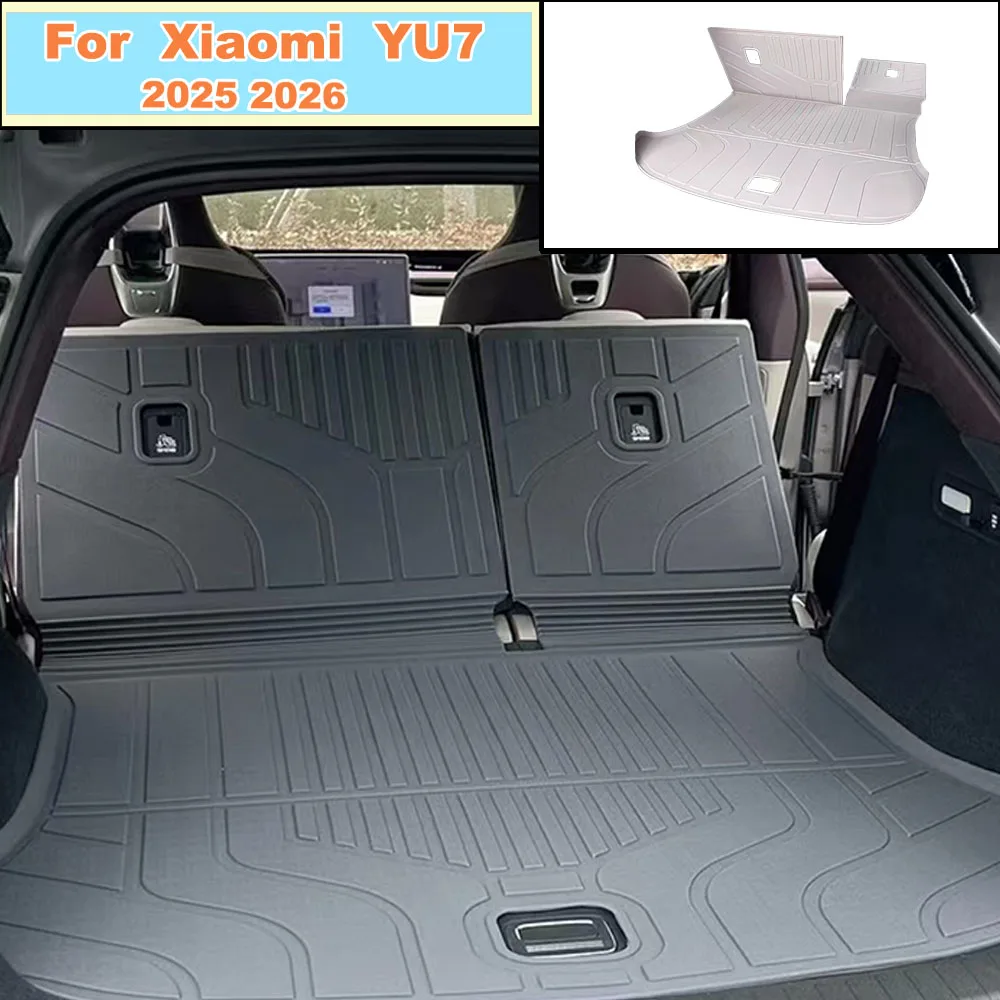 All-In-One Full Surround TPE Trunk Mat For Xiaomi YU7 2025 2026 Custom Fit Waterproof Rear Cargo Liner Car Accessories