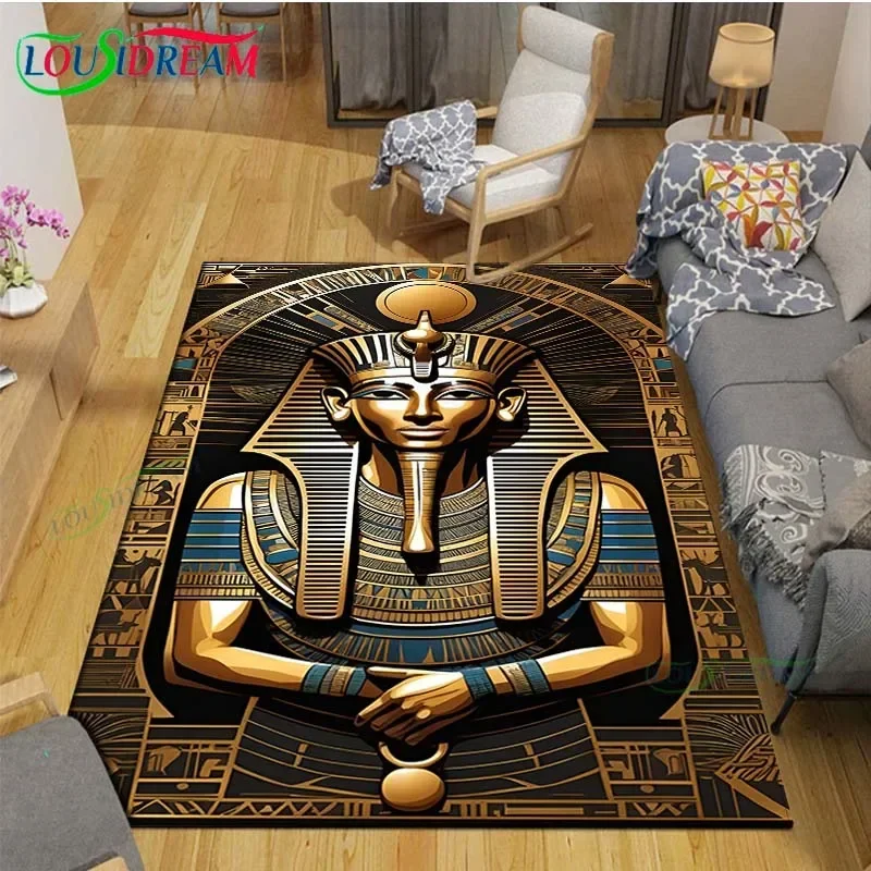 

Egyptian Pharaoh- goddess-Runes Printed Carpets Living Room Anti-Skid Area Rug Kids Bedroom Mats Yoga Mat Large Carpet Decor