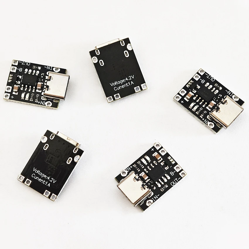Bild 7: 1A Lithium-Batterie-Ladeplatinenmodul, Polymer-Batterie, Typ-C-Anschluss mit Schutz, 4,2V/5V USB-C-Boost-Power-Board, 1 Stück
