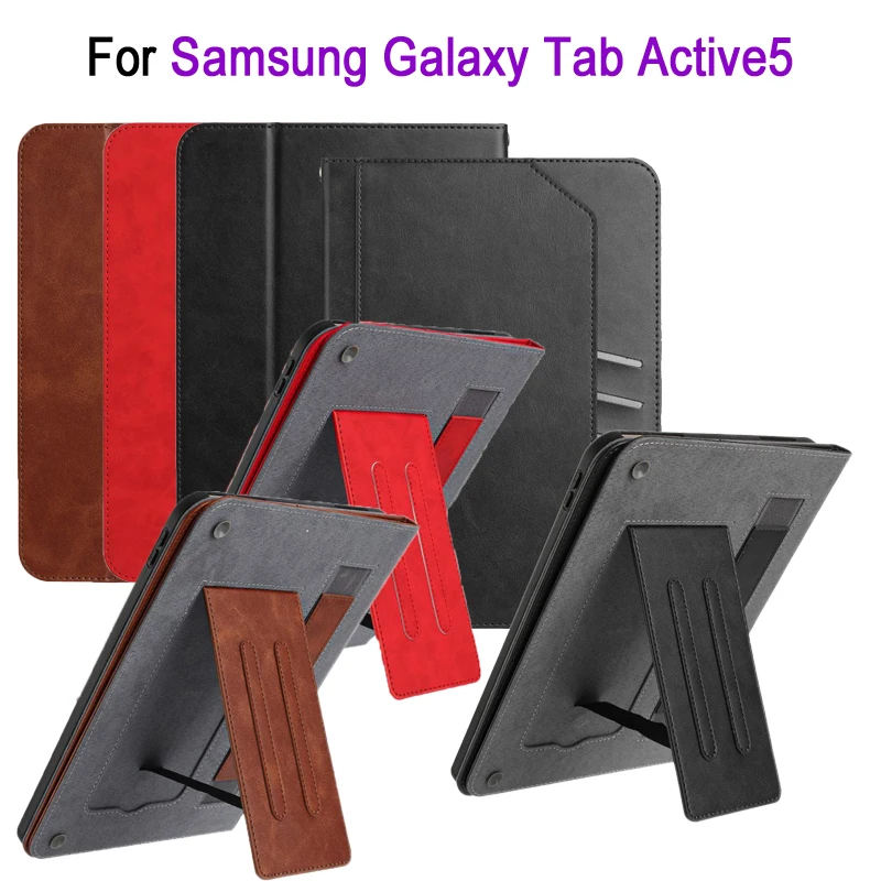 

8'' Tablet Cover For Samsung Galaxy Tab Active5 2024 SM-X300 SM-X306, with Stand Wristband TPU+PU Leather Tablet Protective Case