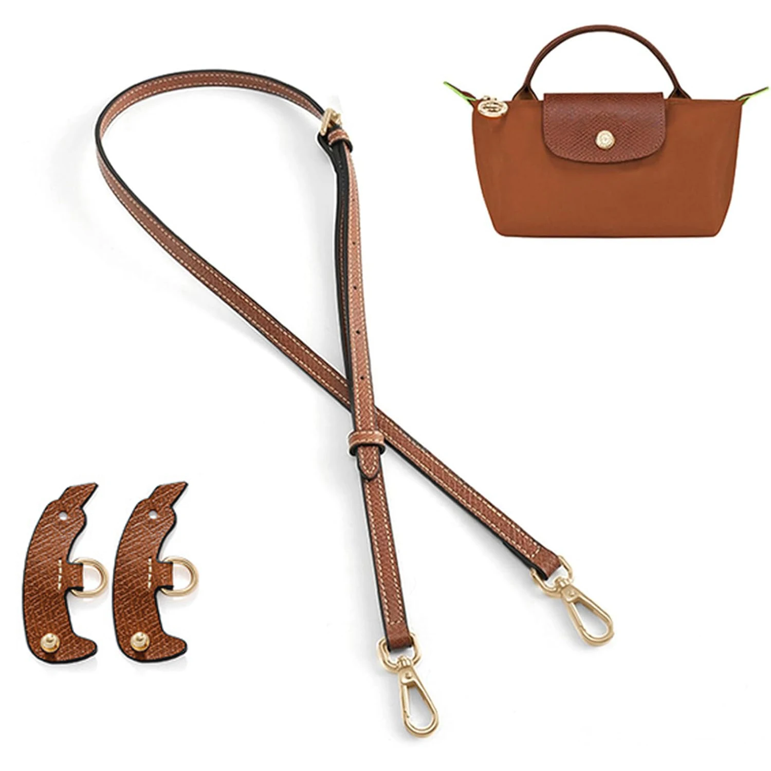 

Кожаная сумка через плечо, совместимая с мини-сумочкой Longchamp, ремни для кошелька, регулируемый сменный комплект через плечо
