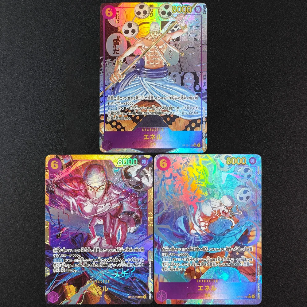 

Self Made Proxy One Piece OPCG Japanese Enel OP15-118 Manga Alternate Art Adventure on KAMI’s Island Game Collection Card Toy
