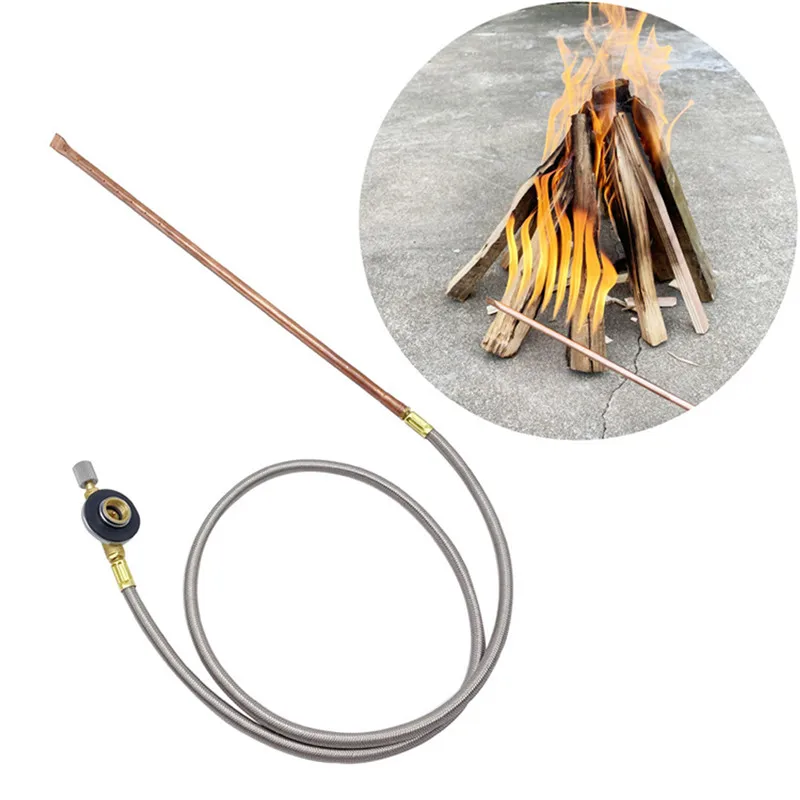 Imagem -02 - Aparelho de Gás Portátil Fire Starter Mangueira Flexível de 1m para Lareira ao ar Livre Camping Churrasco Piquenique