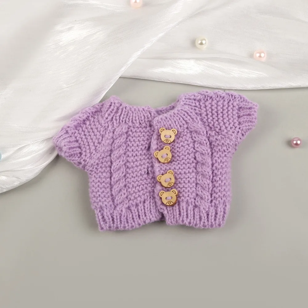 Mini Knitted Sweater for 20CM Dolls Fashion Casual Doll Sweater DIY Handmade Clothes DIY Dress Up Doll Accessories