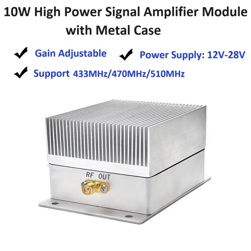 

A37T-Усилитель беспроводного сигнала 10 Вт однонаправленный 433M 470M 510M 40Dbm для сигнала дрона