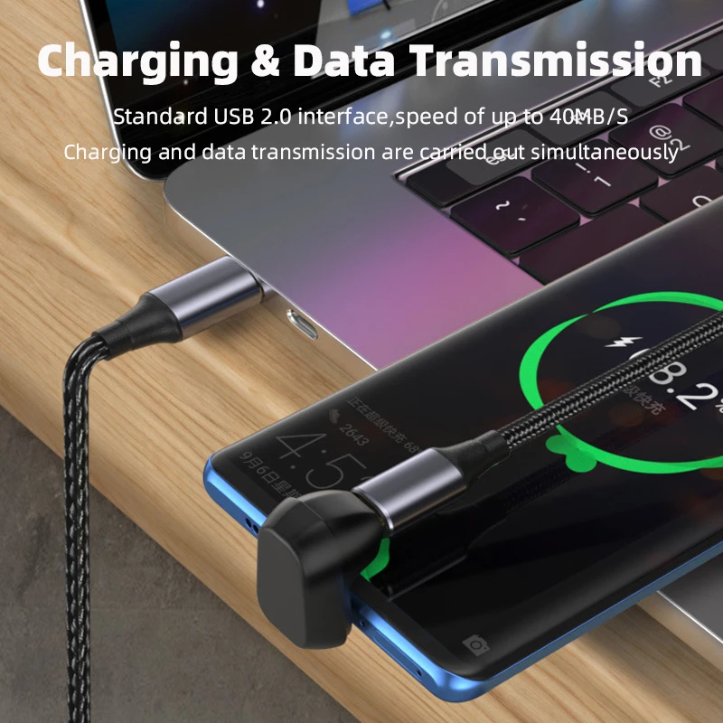 40Gbps Mini USB C Right Angle Adapter U-Shape Thunderbolt3 USB C to Type C Adapter Connector USB4.0 8k@60hz 100w Fast Charging